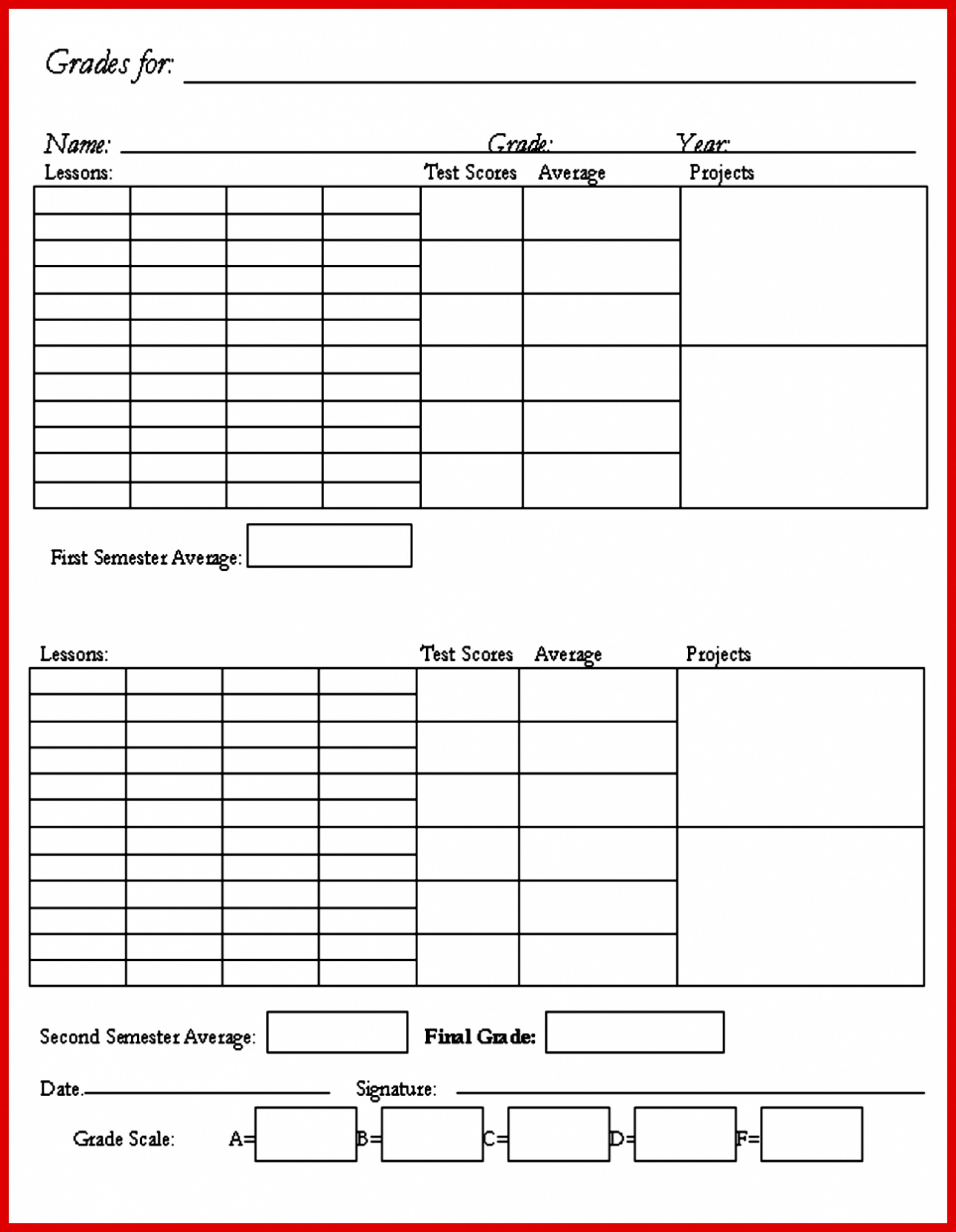 Free Printable Kindergarten Report Card Template Printable Templates