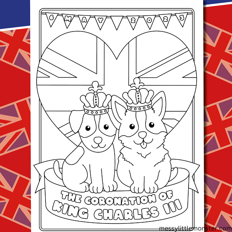 Free Printable King Charles III Coronation Colouring Pages Messy 