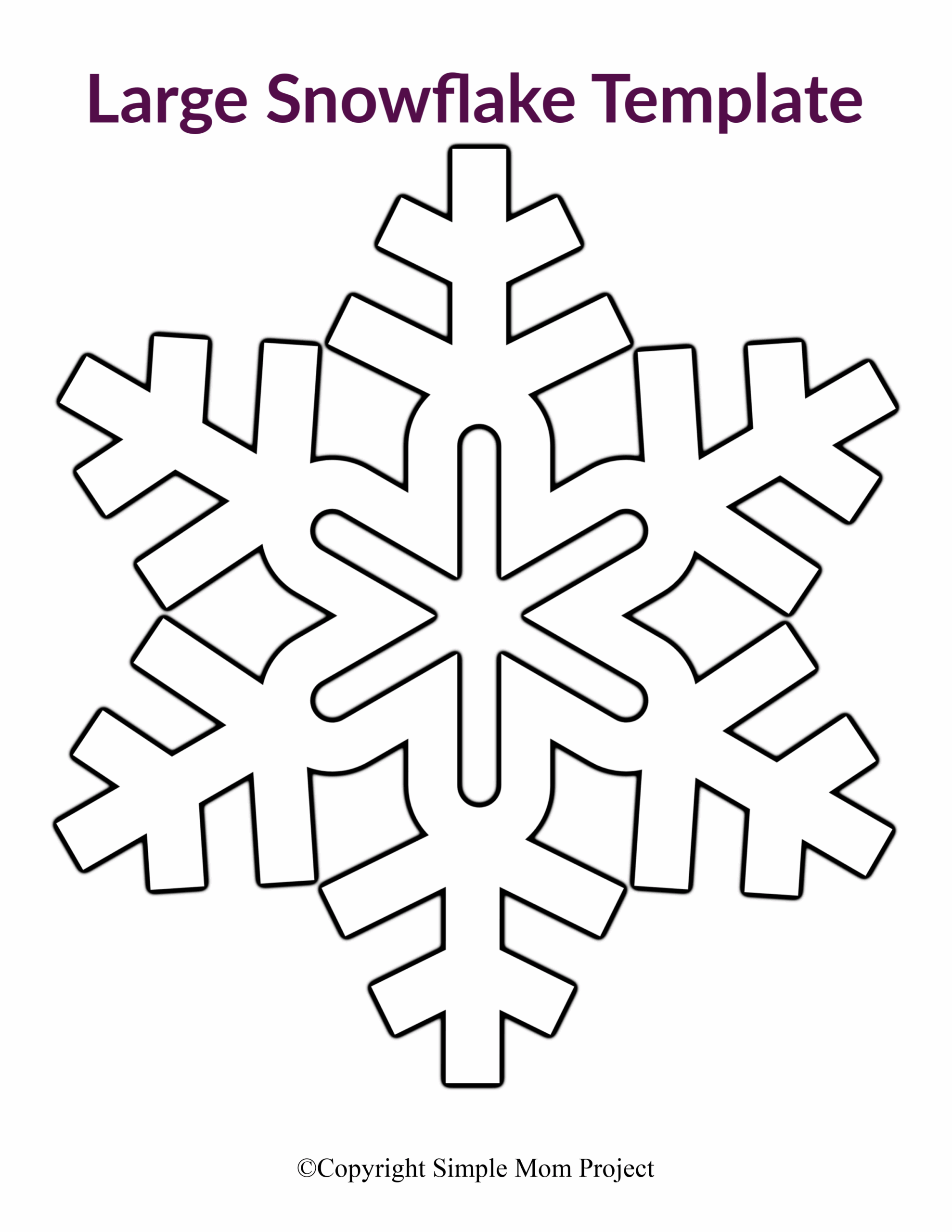 Free Printable Large Snowflake Templates Simple Mom Project