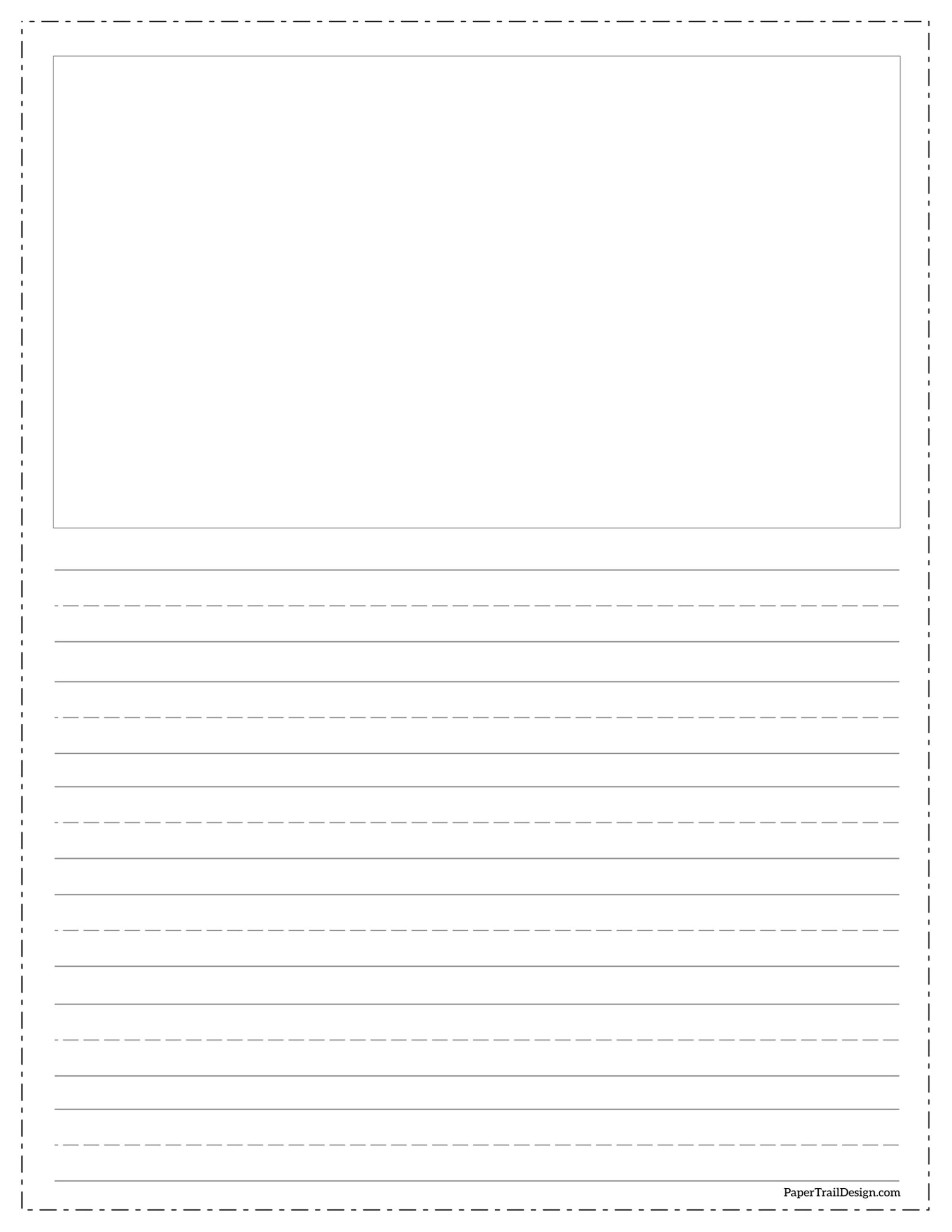 Free Printable Lined Paper With Box Lined Paper Printable