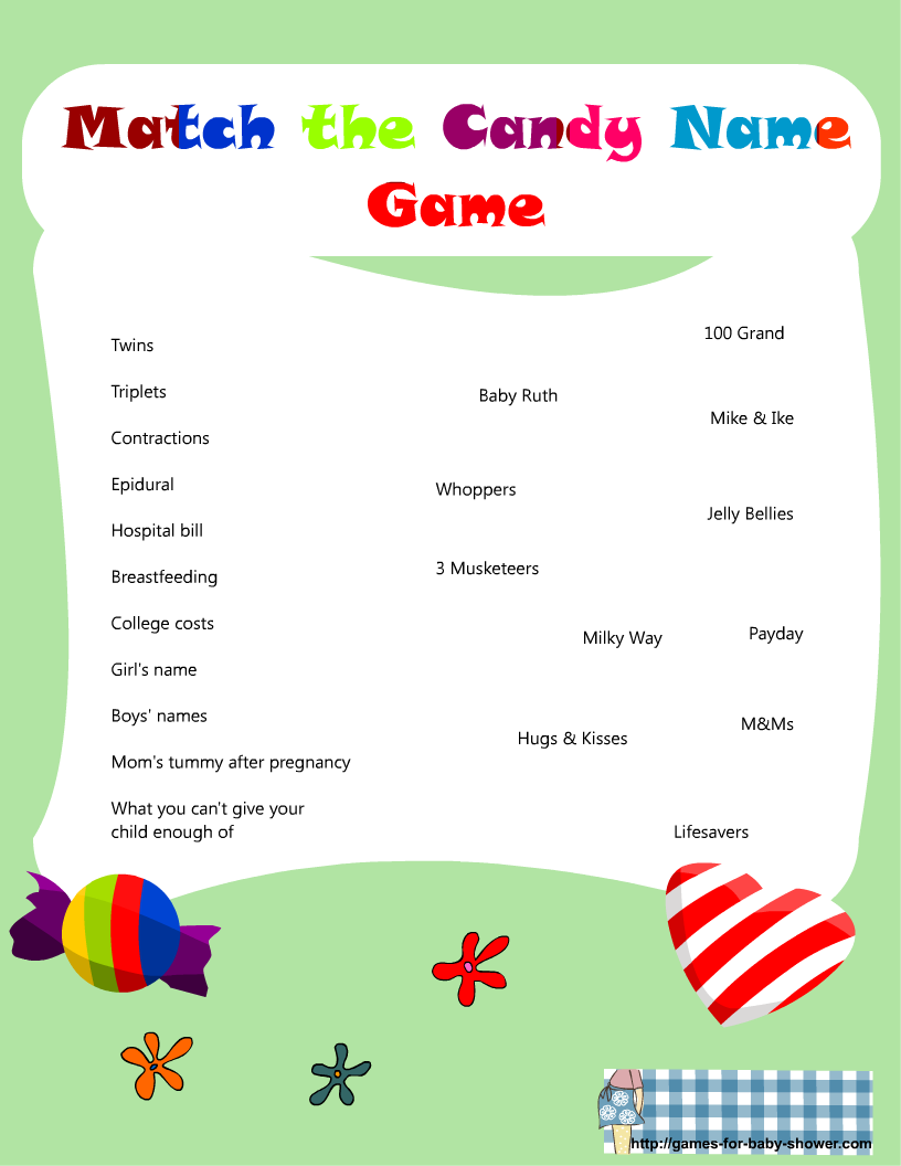 free printable candy game for baby shower
