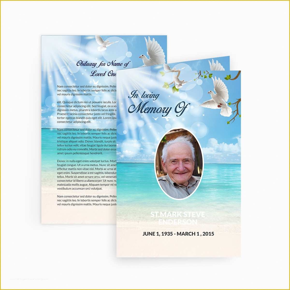 Free Printable Memorial Card Template Of Printable Funeral Memorial 