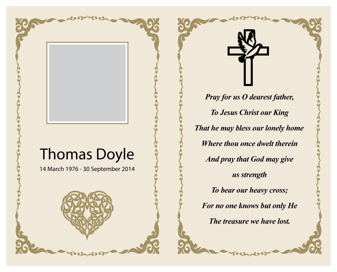 printable memorial card template