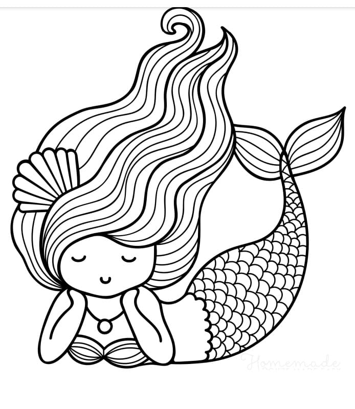 printable picture of a mermaid