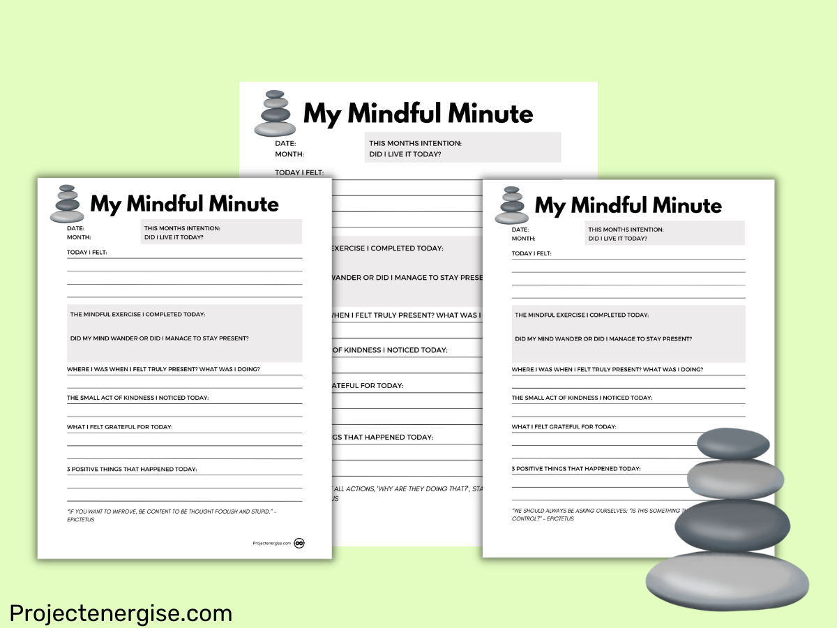 mindfulness journal printable activities