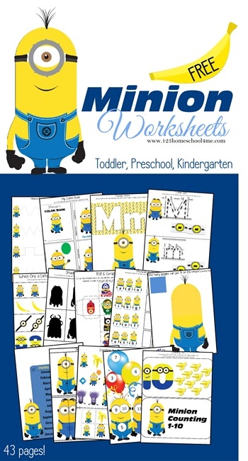Free Printable Minion Activity Sheets Lesson Plans