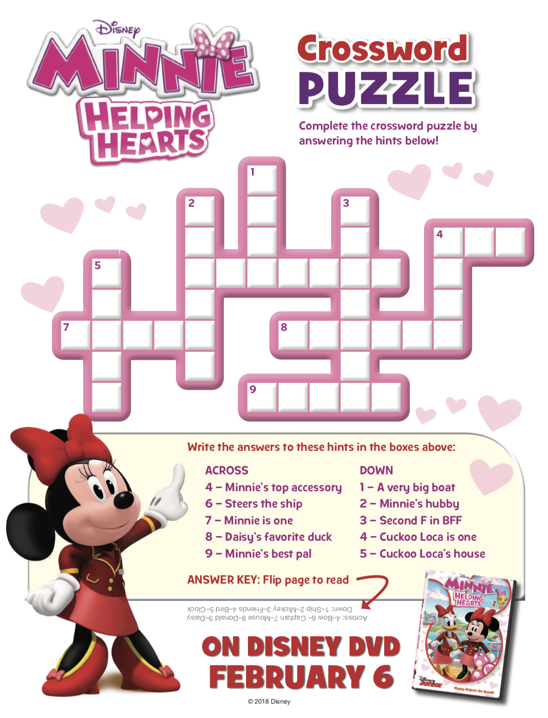 Free Printable Minnie Mouse Activity Sheets Minnie Helping Hearts 
