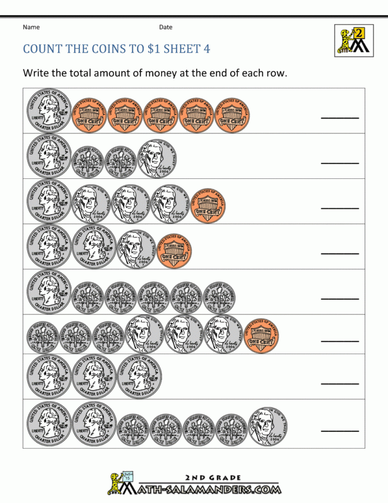 Free Printable Money Counting Worksheets For 7th Grade 