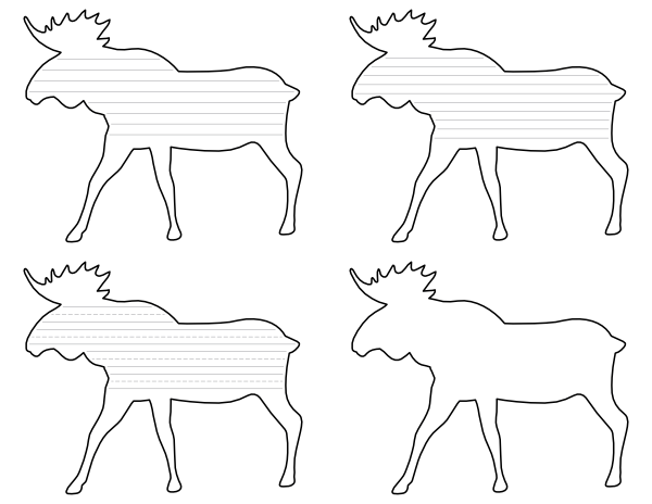 Free Printable Moose Side View Shaped Writing Templates