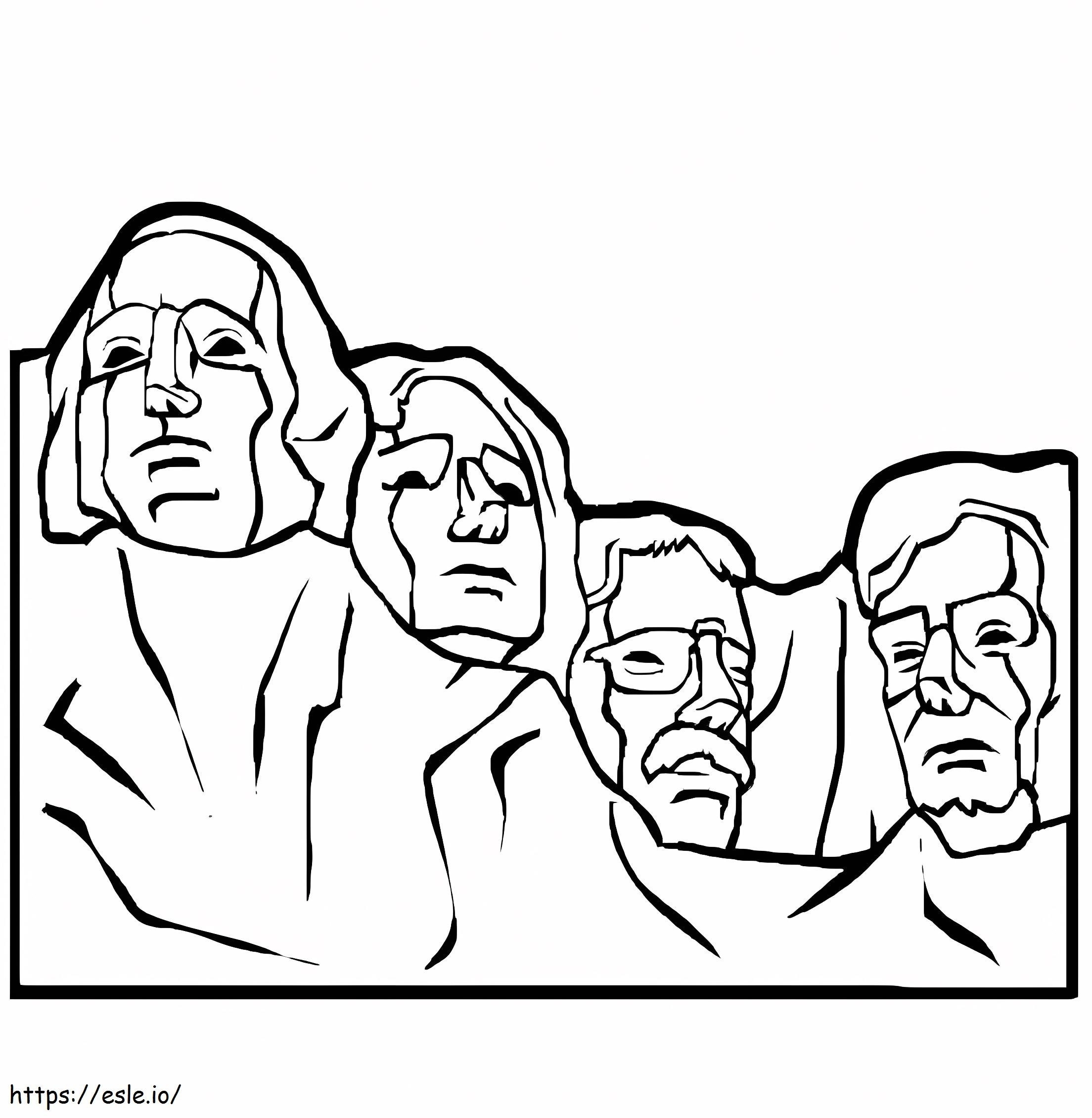 Free Printable Mount Rushmore Coloring Page