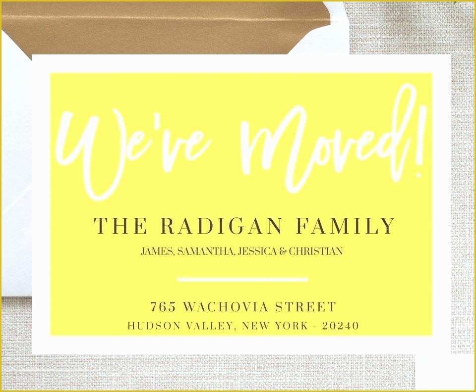 Free Printable Moving Announcement Templates Of Change Address Card 