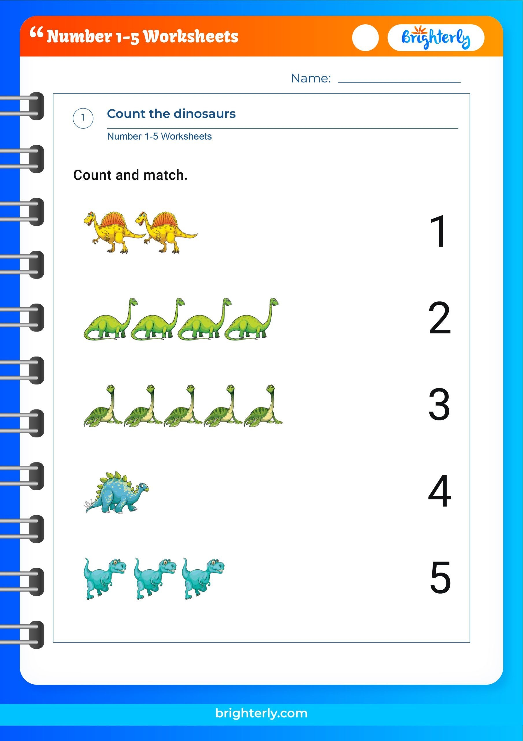 Free Printable Number 1 5 Worksheets For Kids PDFs Brighterly