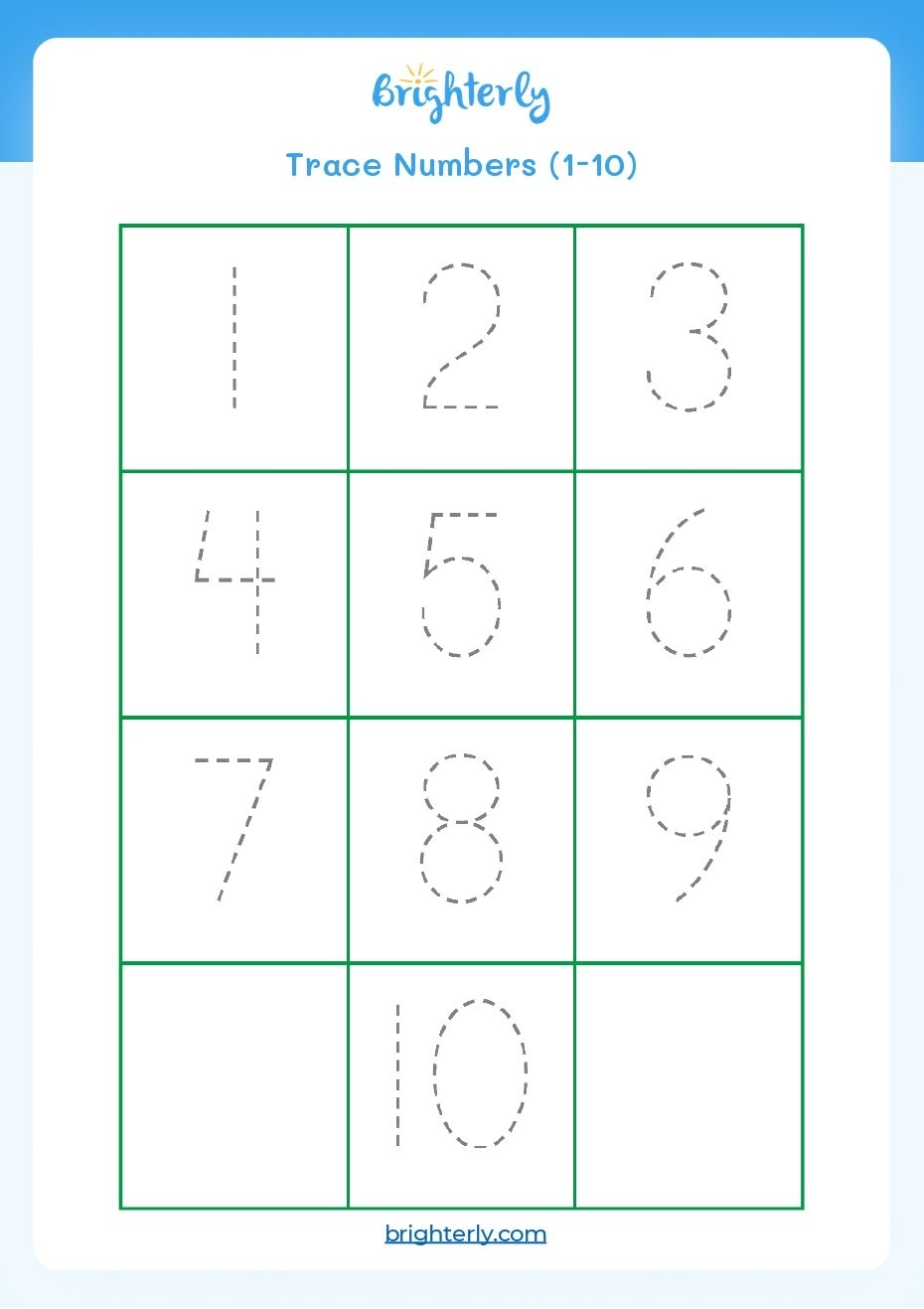 tracing numbers worksheets