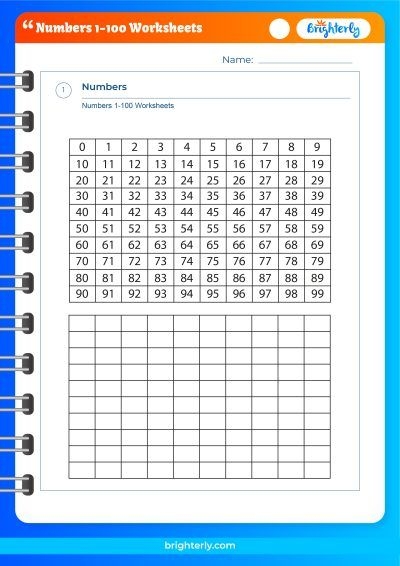 Free Printable Numbers 1 100 Worksheets For Kids PDFs