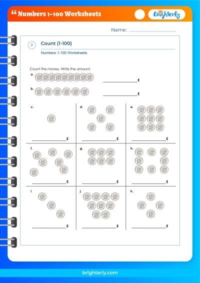 writing numbers 1-100 worksheets pdf