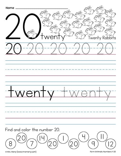 FREE Printable Numbers 1 To 20 Worksheets Worksheets Library
