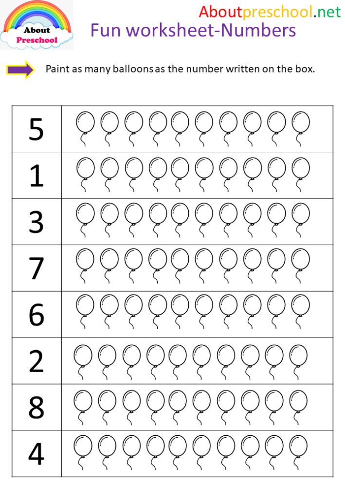 free printable numbers worksheets