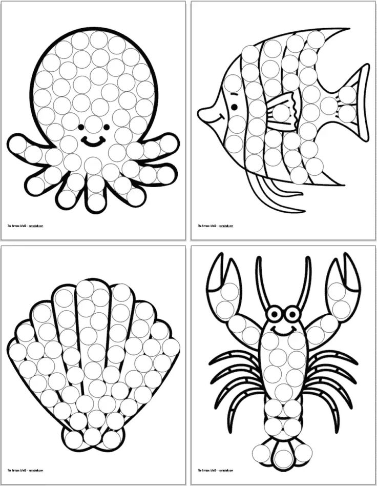 Free Printable Ocean Animals Dot It Marker Pages Ocean Activities 