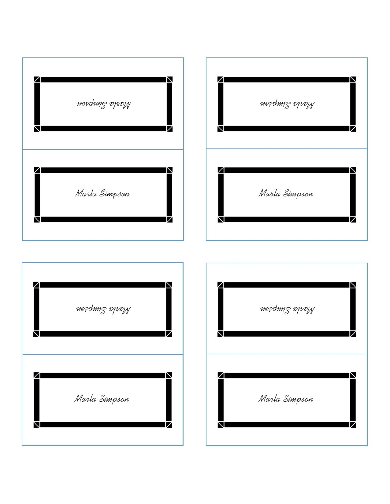 printable name place card template