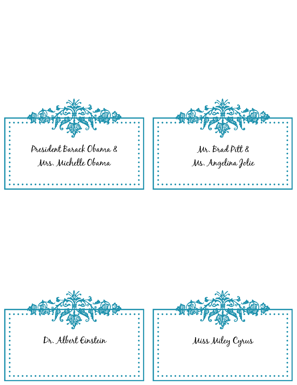 Free Printable Place Card Template Printable Templates