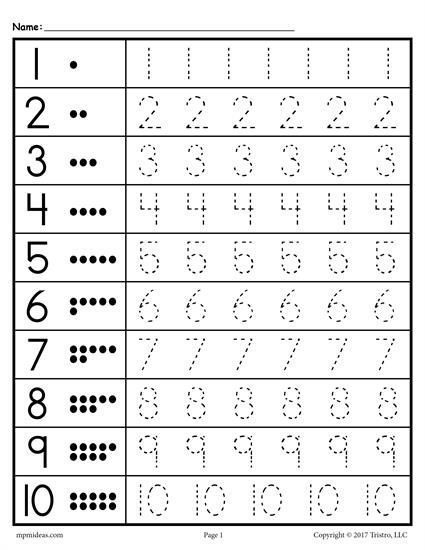 Free Printable Preschool Worksheets Tracing Numbers Worksheets Master
