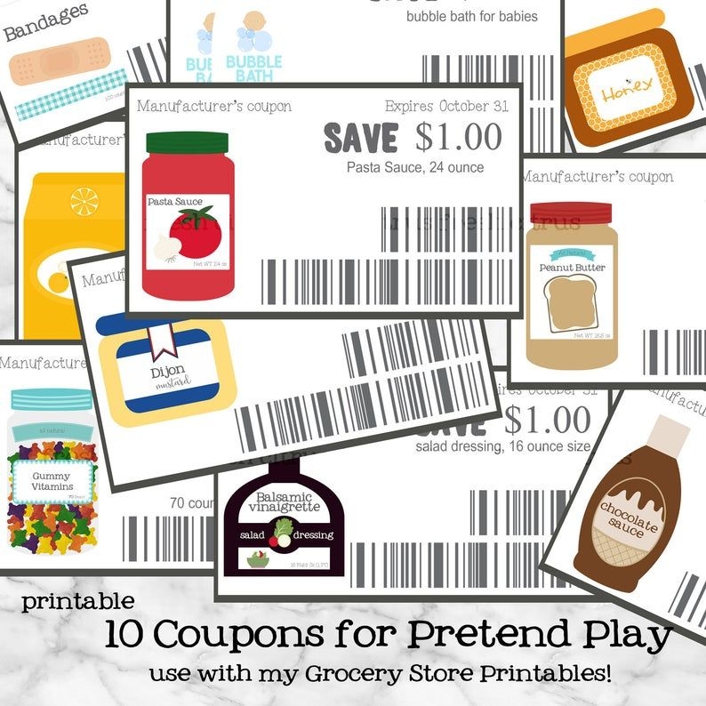 money printable activities pretend store