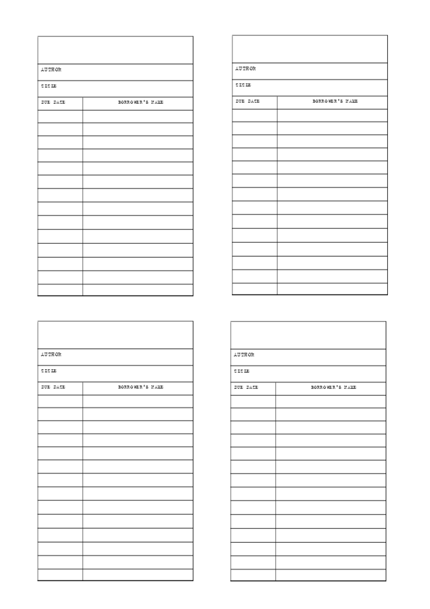 Free Printable Printable Library Card Template Content Calendar Template