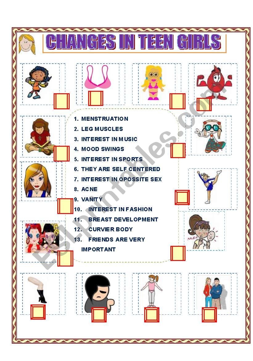 Free Printable Puberty Activity Worksheets