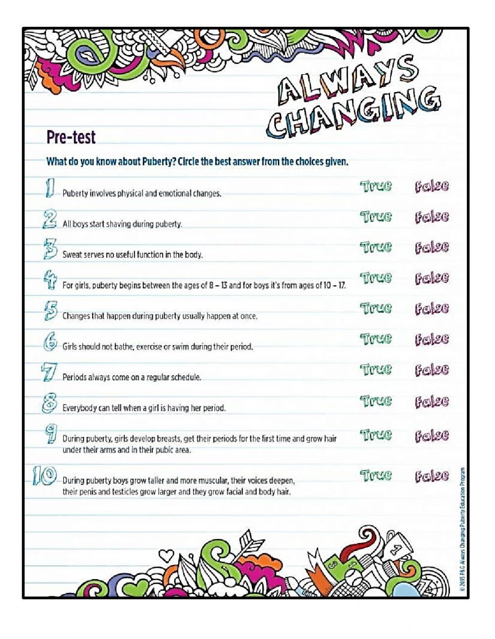 Free Printable Puberty Activity Worksheets Engaging Worksheet Activities