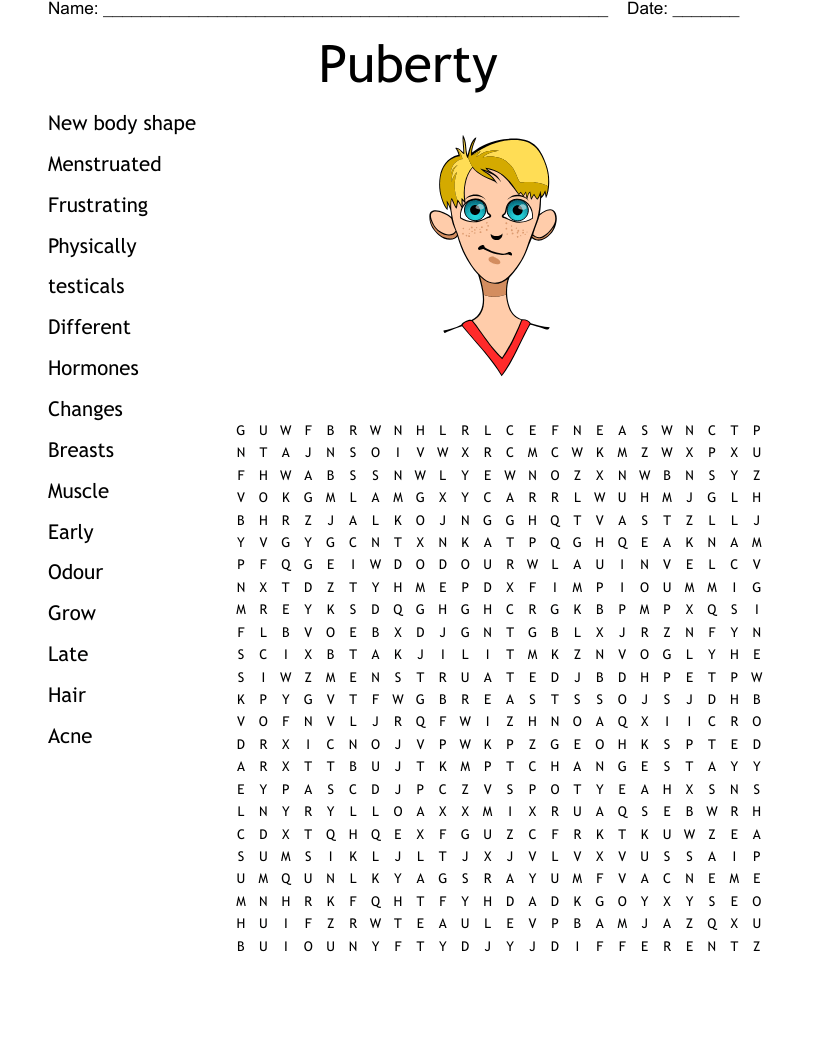 Free Printable Puberty Activity Worksheets