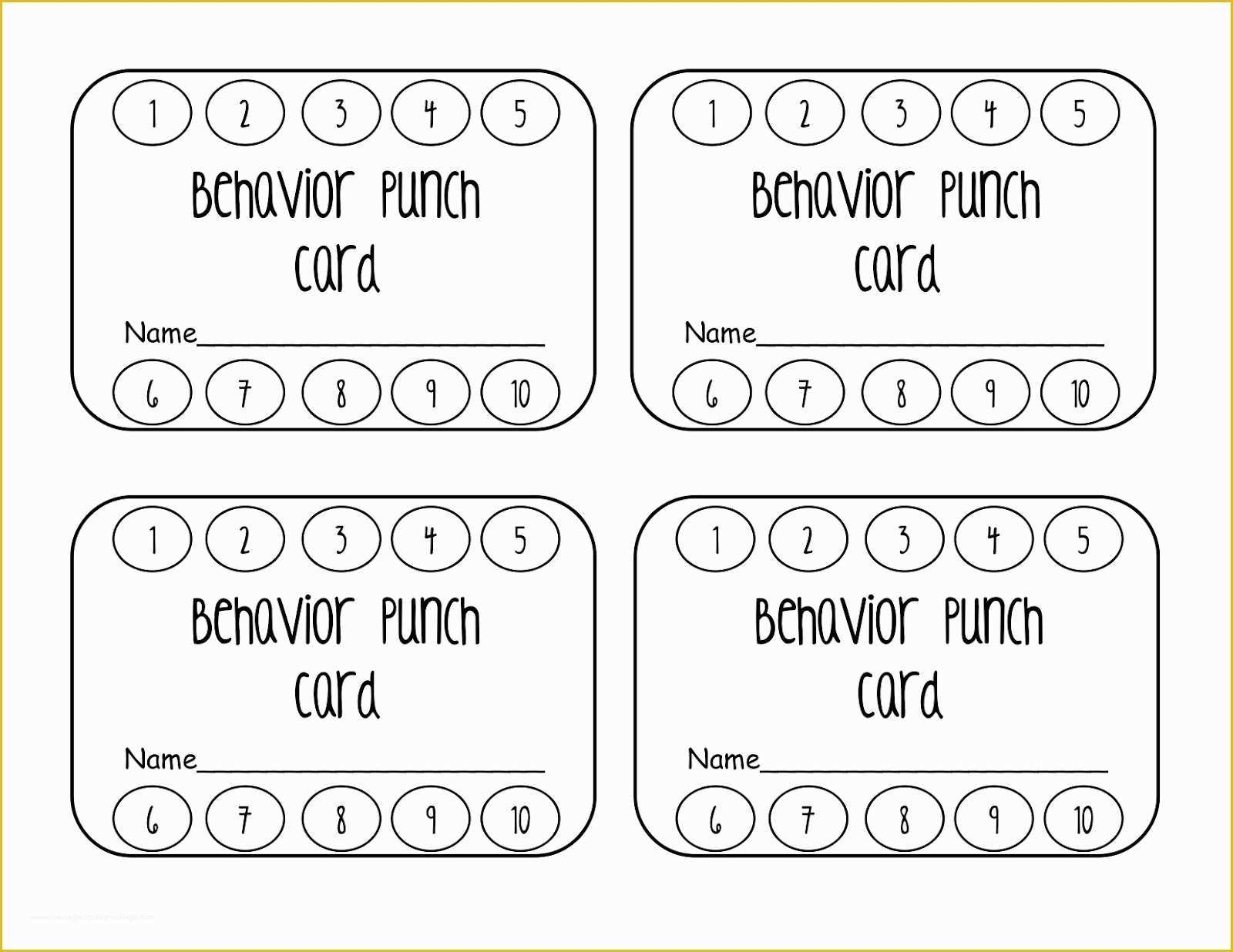 printable punch card template free