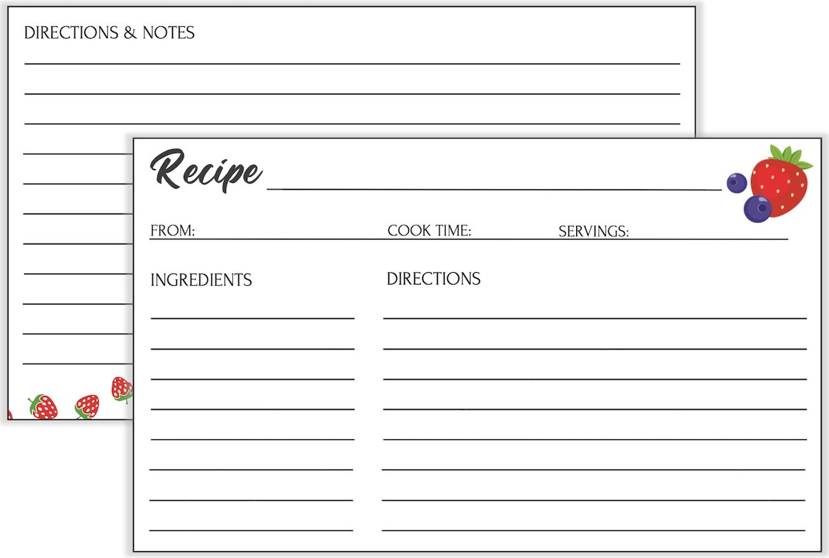 Free Printable Recipe Card Template For Word 47 OFF