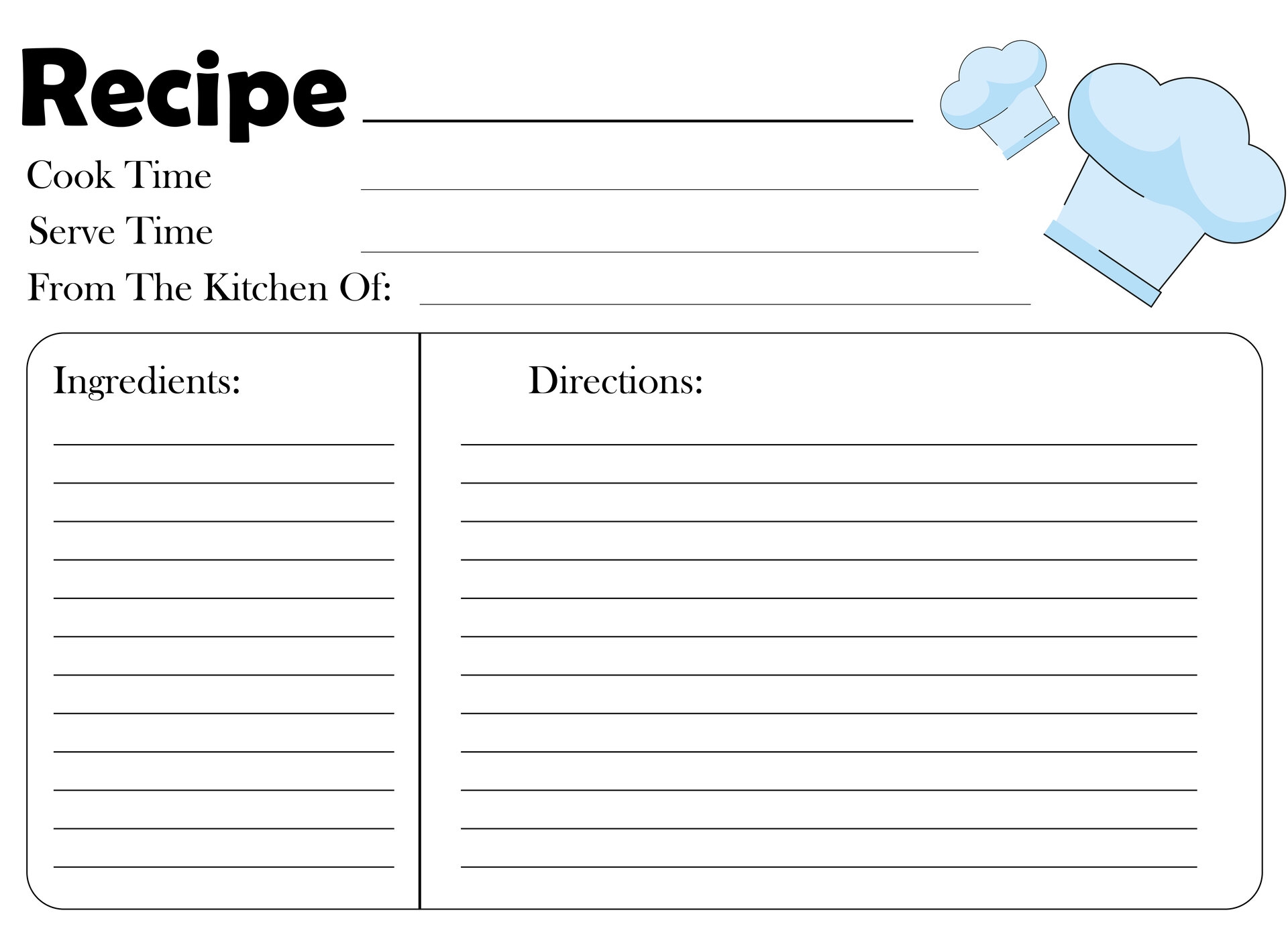 Free Printable Recipe Card Template Printable Templates