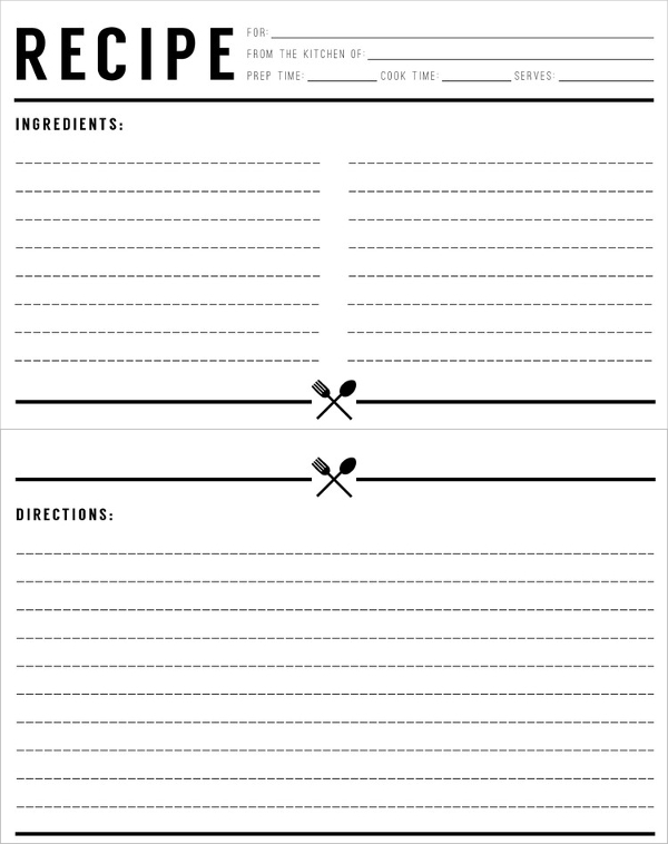 Free Printable Recipe Card Templates