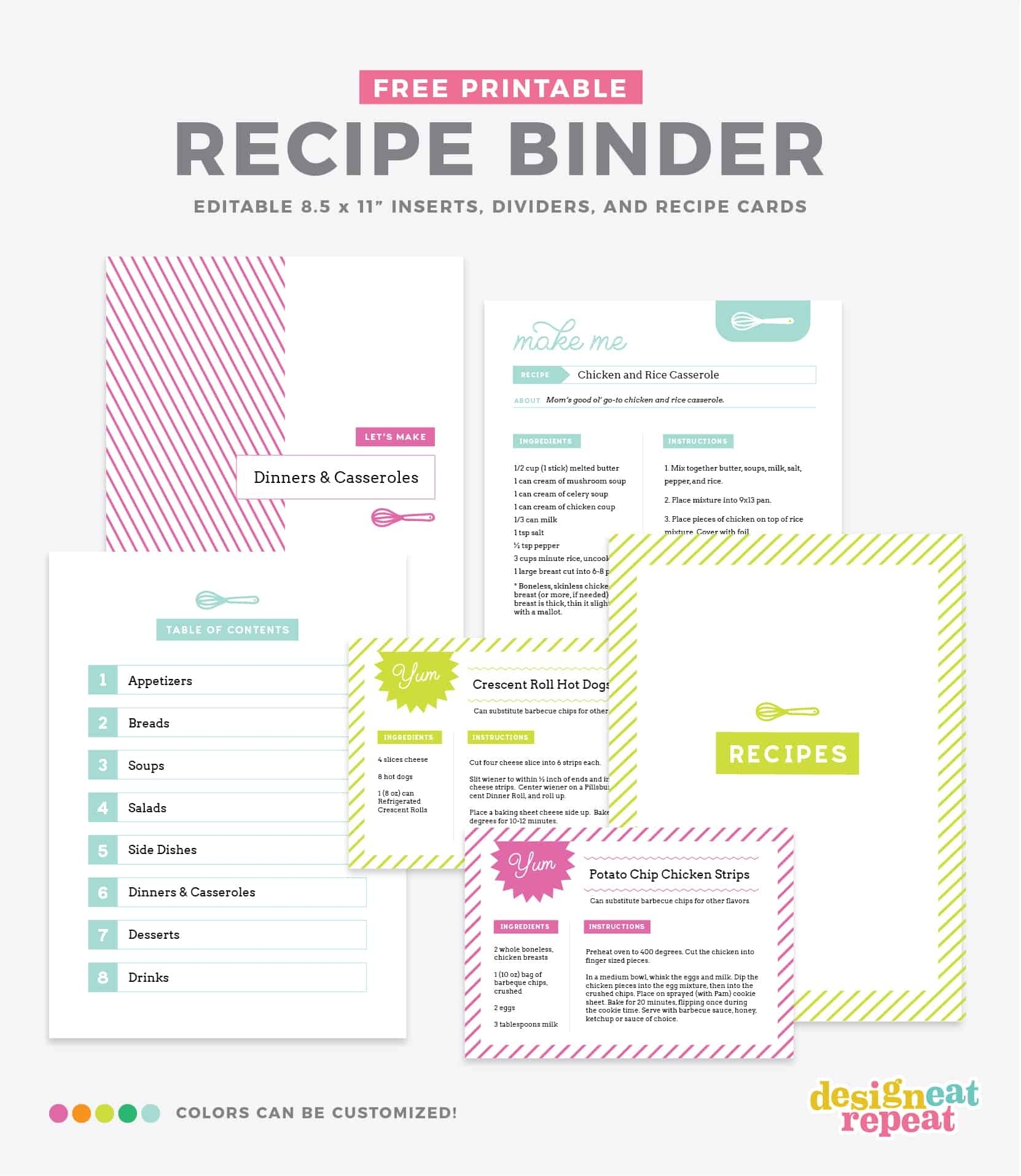 Free Printable Recipe Templates Free Printable