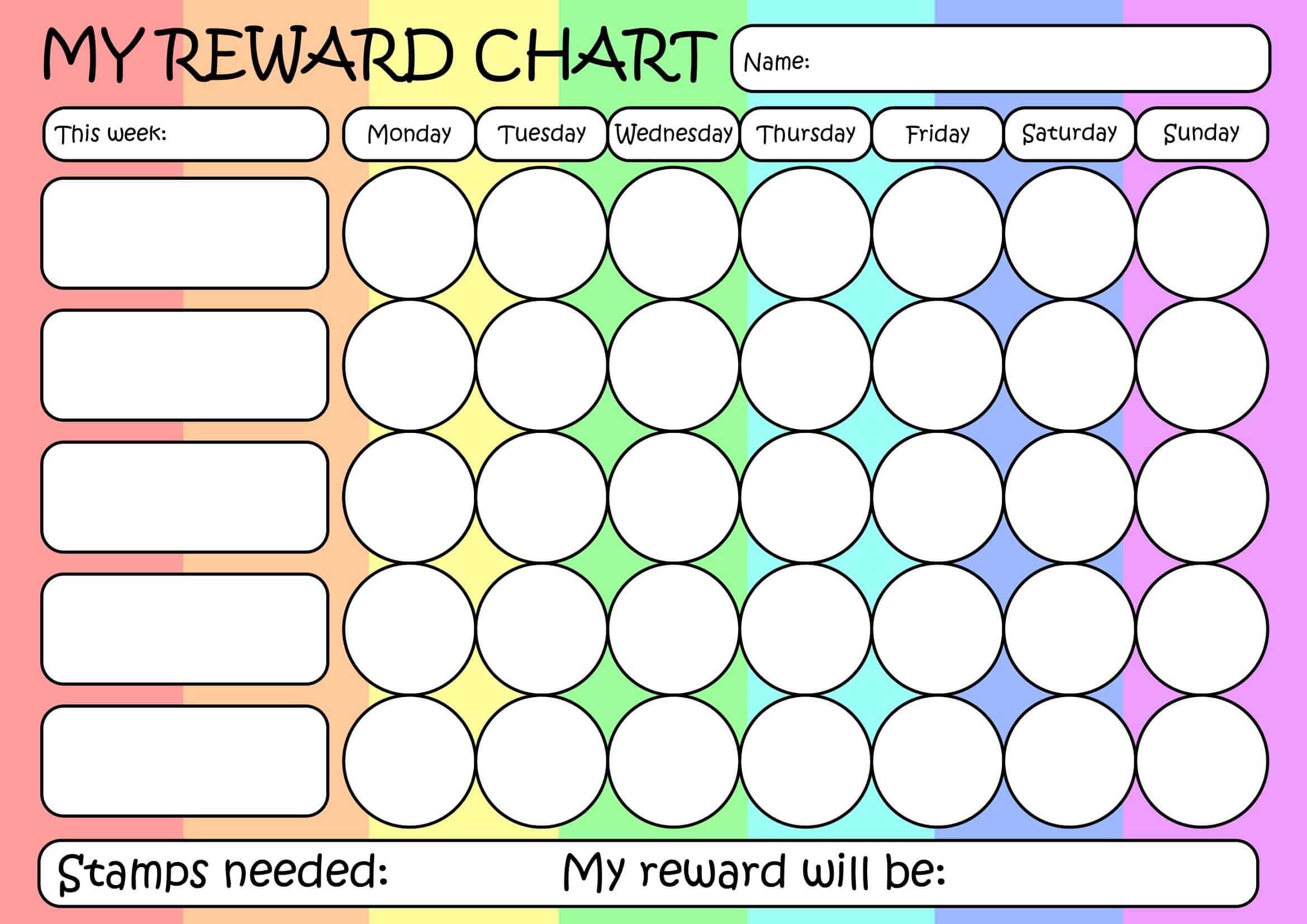 Free Printable Reward Chart Pdf