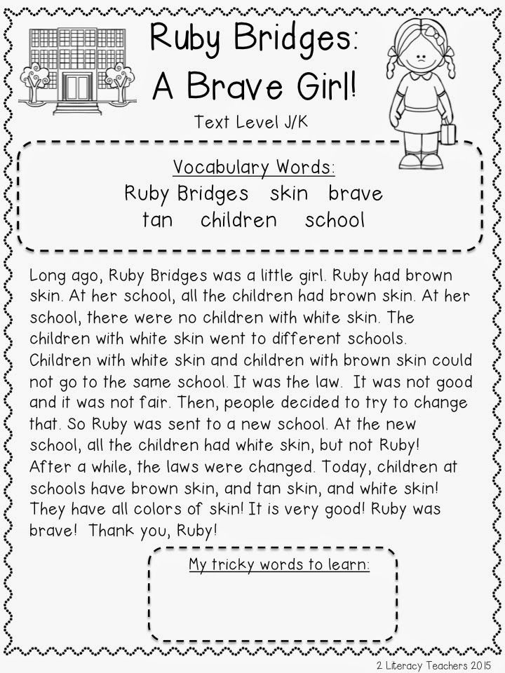 Free Printable Ruby Bridges Activities For Kindergarten Printable 