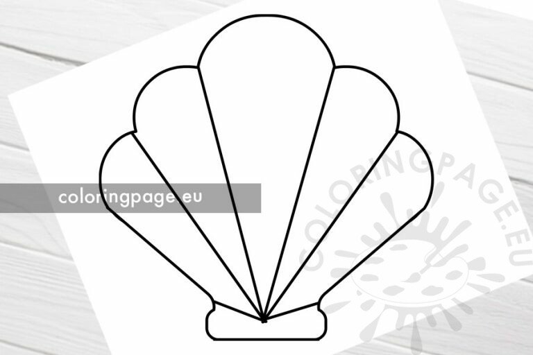 Free Printable Seashell Template Coloring Page