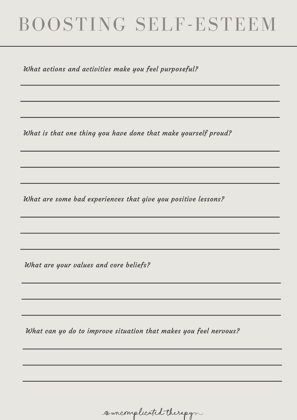 Free Printable Self Esteem Worksheet Download Free Printable Self