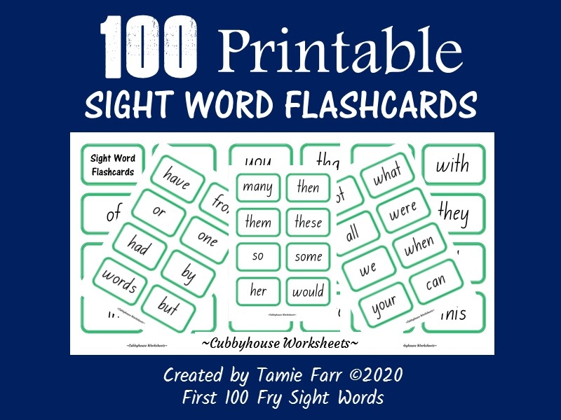 Free Printable Sight Word Flashcards
