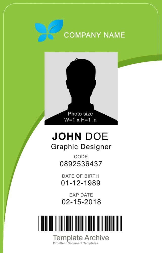online printable template for id card