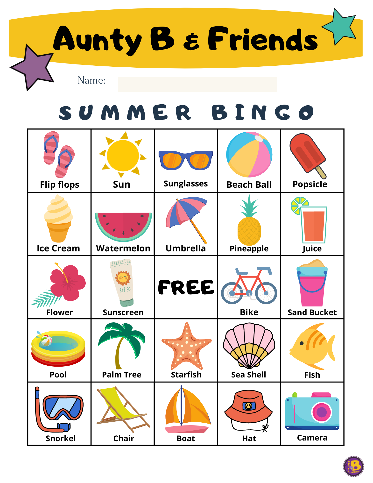FREE Printable Summer Bingo Game For Kids This Is A Fun And Easy 