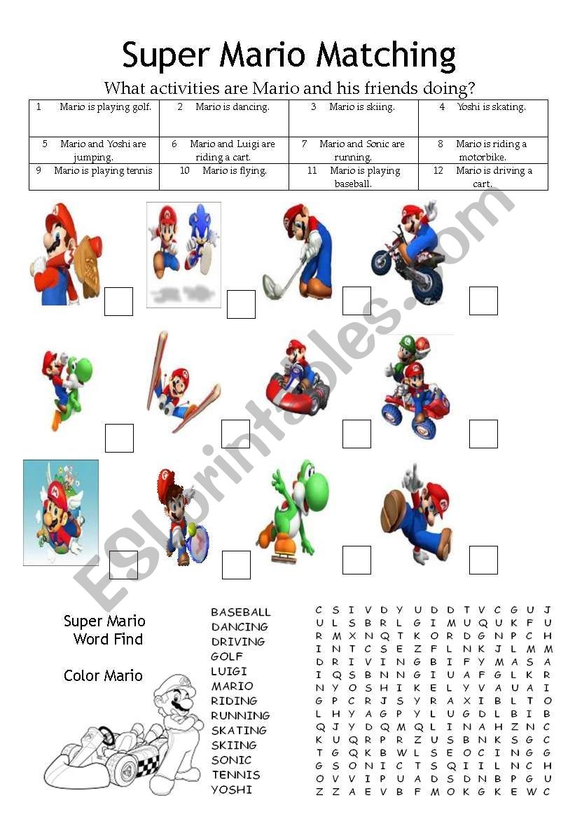 Free Printable Super Mario Activity Sheets Super Mario And Koopa Troopa 