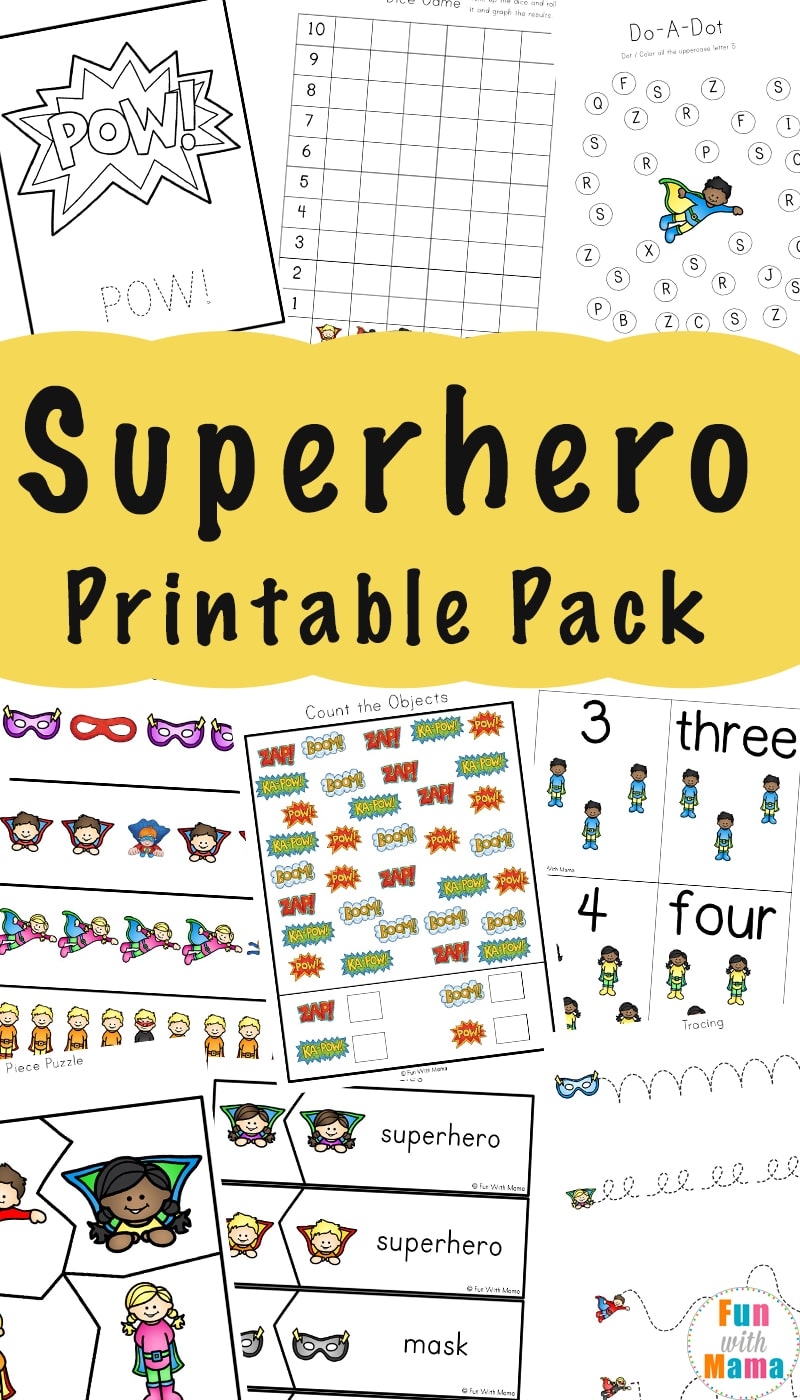 Free Printable Superhero Activity Sheets