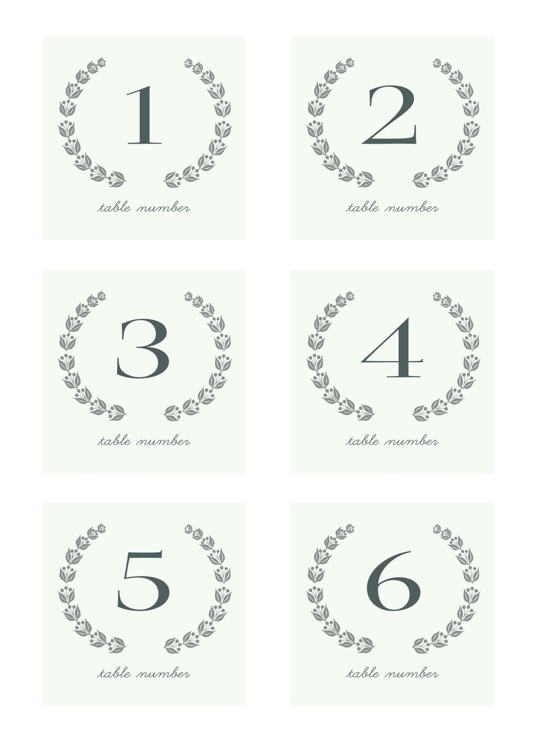 Free Printable Table Number Cards Template Printable Templates