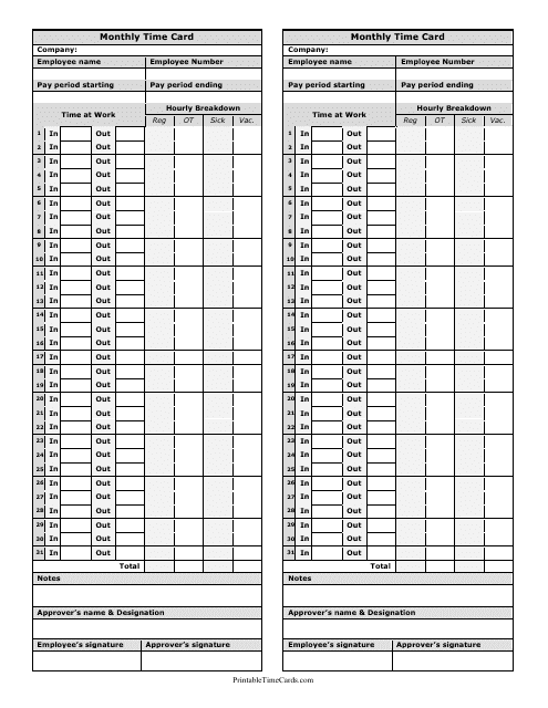 Free Printable Time Card Template Printable Free Templates