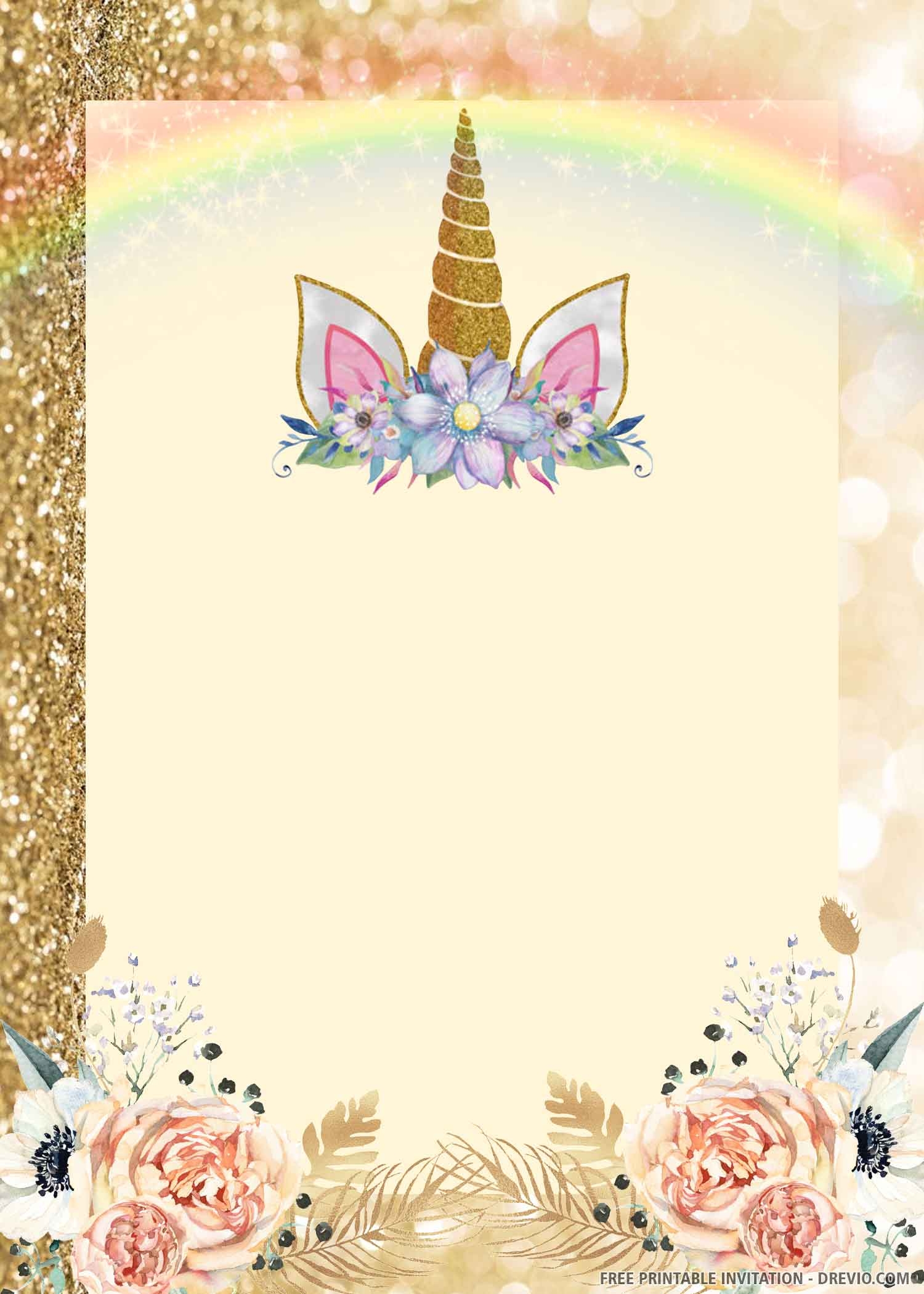 Free Printable Unicorn Invitation Template Printable Templates