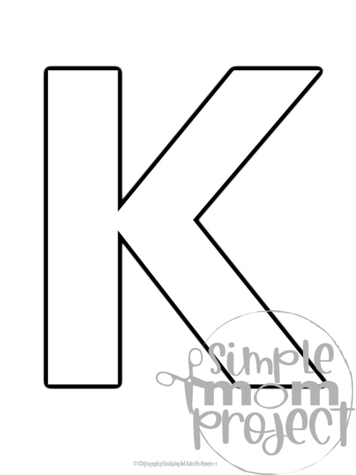 Free Printable Uppercase Letter K Template Simple Mom Project 