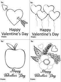template printable valentines day cards to color