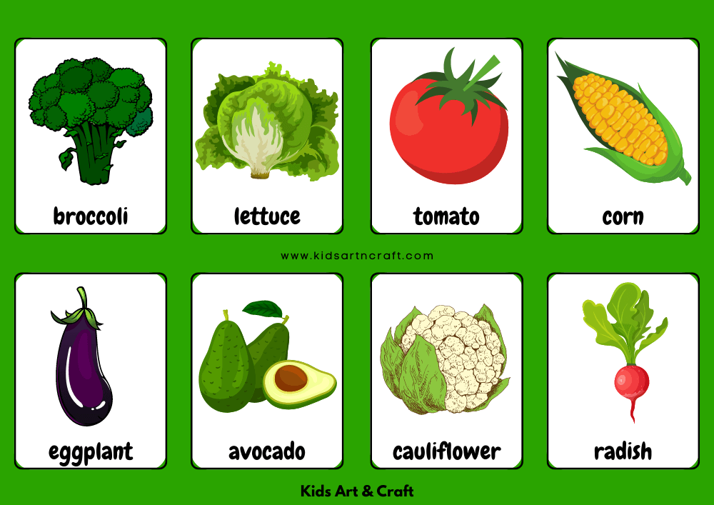 Free Printable Vegetables Flashcards With Names For 48 OFF